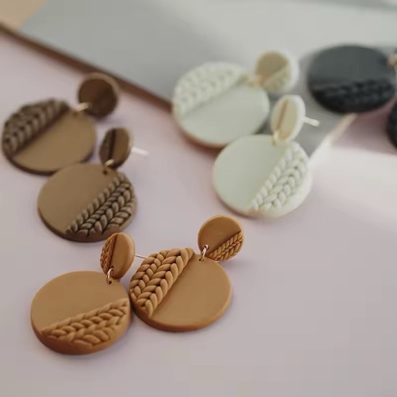 4-Pair Knit Two-Tier Dangle Stud - Handmade Earrings - Picture 3 of 6